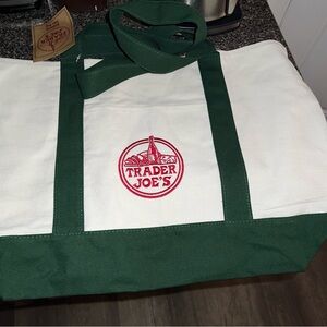 Green and White Storage Tote